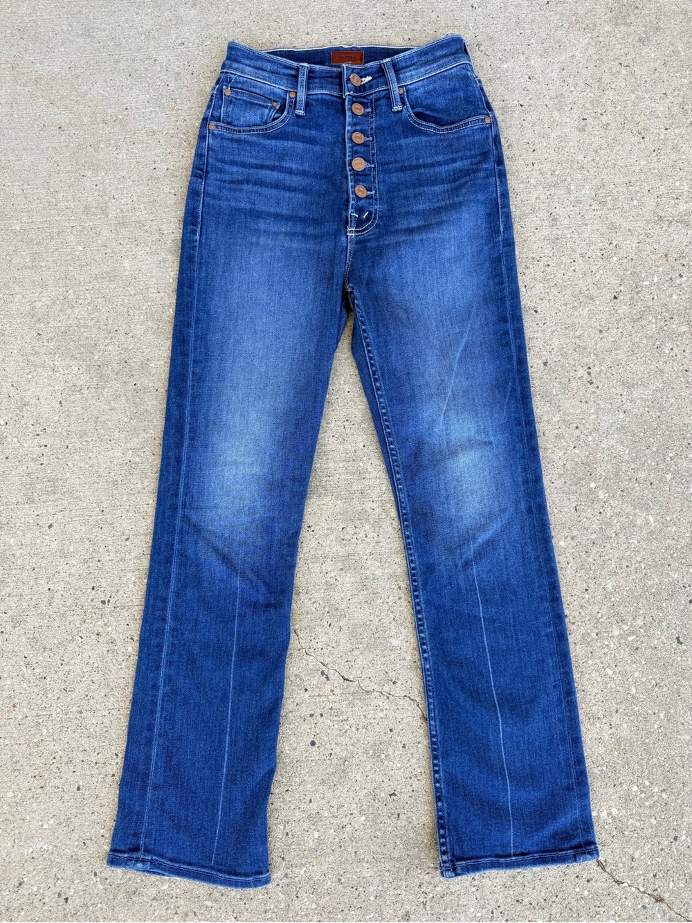 MOTHER Women's Pixie Rider Ankle Skinny Jeans in Medium Blue - Picture 4 of 7